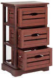 Safavieh Samara Cabinet Red Wood Water Based Paint Pine AMH5713E 683726307655