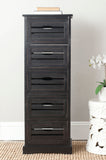 Safavieh Sarina Cabinet Distressed Black Wood Water Based Paint Pine AMH5714B 683726403814