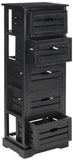 Safavieh Sarina Cabinet Distressed Black Wood Water Based Paint Pine AMH5714B 683726403814