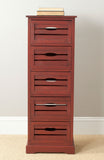 Safavieh Sarina Cabinet Red Wood Water Based Paint Pine AMH5714E 683726307662