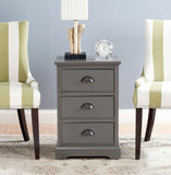 Safavieh Griffin Side Table Grey Wood Water Based Paint Pine MDF Veneer Aluminum Alloy AMH5717A 683726134084
