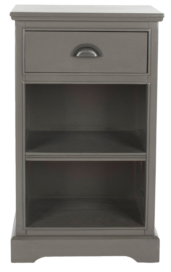 Safavieh Griffin Side Table Grey Wood Water Based Paint Pine MDF Veneer Aluminum Alloy AMH5719A 683726134947