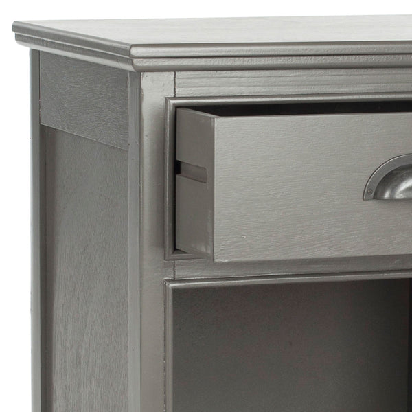 Safavieh Griffin Side Table Grey Wood Water Based Paint Pine MDF Veneer Aluminum Alloy AMH5719A 683726134947