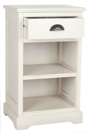 Safavieh Griffin Side Table White Wood Water Based Paint Pine MDF Veneer Aluminum Alloy AMH5719C 683726134961