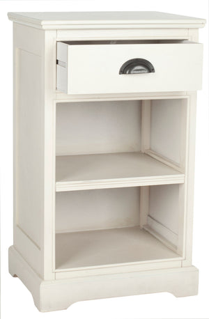 Safavieh Griffin Side Table White Wood Water Based Paint Pine MDF Veneer Aluminum Alloy AMH5719C 683726134961