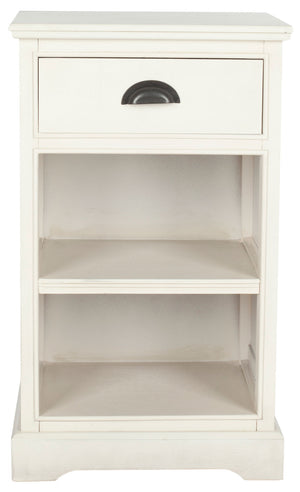 Safavieh Griffin Side Table White Wood Water Based Paint Pine MDF Veneer Aluminum Alloy AMH5719C 683726134961