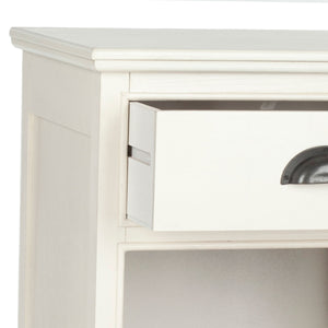 Safavieh Griffin Side Table White Wood Water Based Paint Pine MDF Veneer Aluminum Alloy AMH5719C 683726134961