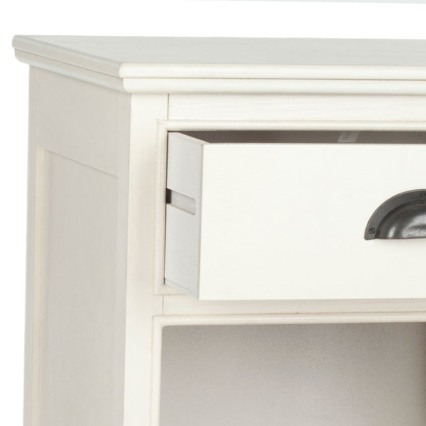 Safavieh Griffin Side Table White Wood Water Based Paint Pine MDF Veneer Aluminum Alloy AMH5719C 683726134961