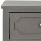 Safavieh Rosaleen Side Chest Three Drawer Grey Wood Water Based Paint Pine MDF Veneer Aluminum Alloy AMH5723A 683726135210