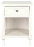 Safavieh Rosaleen Side Table Storage White Wood Water Based Paint Pine MDF Veneer Aluminum Alloy AMH5726B 683726135395