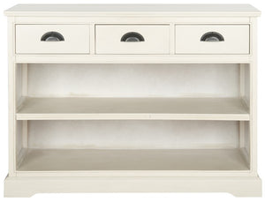 Safavieh Prudence Bookshelf Unit White Wood Water Based Paint Pine MDF Veneer Aluminum Alloy AMH5727B 683726135449