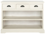 Safavieh Prudence Bookshelf Unit White Wood Water Based Paint Pine MDF Veneer Aluminum Alloy AMH5727B 683726135449