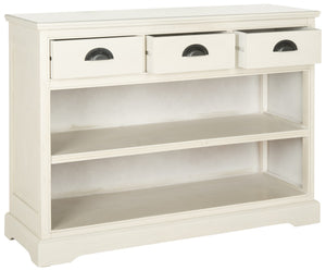 Safavieh Prudence Bookshelf Unit White Wood Water Based Paint Pine MDF Veneer Aluminum Alloy AMH5727B 683726135449