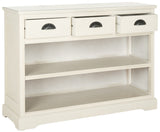 Safavieh Prudence Bookshelf Unit White Wood Water Based Paint Pine MDF Veneer Aluminum Alloy AMH5727B 683726135449