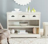 Safavieh Prudence Bookshelf Unit White Wood Water Based Paint Pine MDF Veneer Aluminum Alloy AMH5727B 683726135449