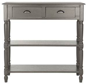 Safavieh Salem Console Table Storage Grey Wood Water Based Paint Pine MDF Veneer Aluminum Alloy AMH5732A 683726135586