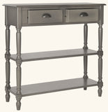 Safavieh Salem Console Table Storage Grey Wood Water Based Paint Pine MDF Veneer Aluminum Alloy AMH5732A 683726135586