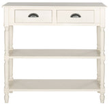 Safavieh Salem Console Table Storage White Wood Water Based Paint Pine MDF Veneer Aluminum Alloy AMH5732B 683726135593