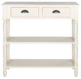 Safavieh Salem Console Table Storage White Wood Water Based Paint Pine MDF Veneer Aluminum Alloy AMH5732B 683726135593