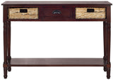 Safavieh Christa Console Table Storage Cherry Wood Water Based Paint Pine Aluminum Alloy AMH5737C 889048038844
