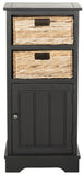 Safavieh Connery Cabinet Distressed Black Wood Water Based Paint Pine Aluminum Alloy AMH5742A 889048039070