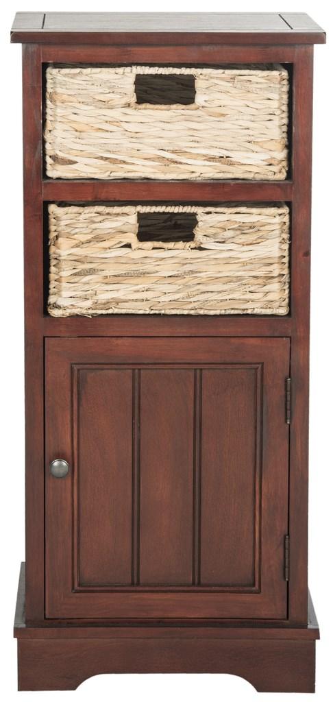 Safavieh Connery Cabinet Cherry Wood Water Based Paint Pine Aluminum Alloy AMH5742C 889048039094