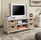 Safavieh Rooney Entertainment Unit Vintage Grey Wood Water Based Paint Pine AMH5745D 889048039278