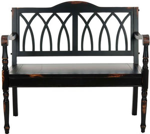 Safavieh Benjamin Bench Distressed Black Wood NC Coating Pine AMH6500B 683726740773