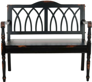 Safavieh Benjamin Bench Distressed Black Wood NC Coating Pine AMH6500B 683726740773