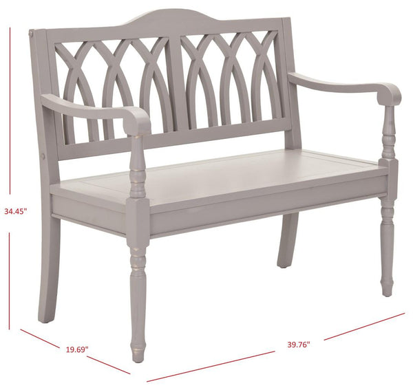 Safavieh Benjamin Bench Quartz Grey Wood NC Coating Pine AMH6500C 683726751991