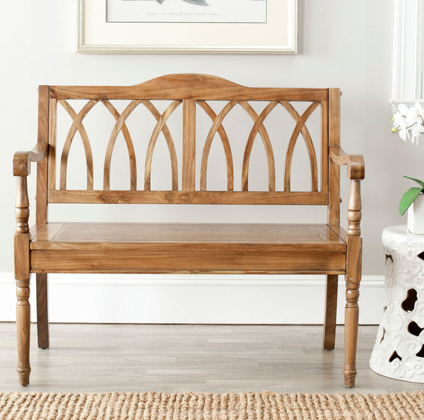 Safavieh Benjamin Bench Oak Wood NC Coating Elm AMH6500E 683726752080