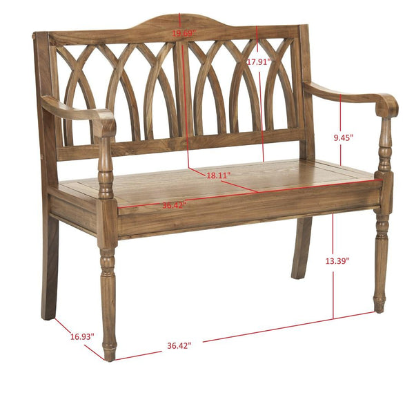 Safavieh Benjamin Bench Oak Wood NC Coating Elm AMH6500E 683726752080