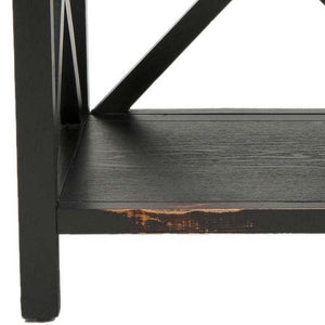 Safavieh Lucas Etagere 2 Tier Low Distressed Black Wood NC Coating Pine AMH6501A 683726572985