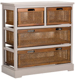 Safavieh Jackson Storage Unit 4 Drawer Quartz Grey Cane Wood NC Coating Pine AMH6504C 683726581765