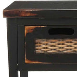 Safavieh Autumn Console 3 Drawer Distressed Black Wood NC Coating Pine AMH6510A 683726743309