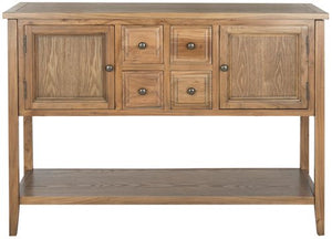 Safavieh Charlotte Sideboard Storage Oak Wood NC Coating Elm Pine ZiNC Alloy AMH6517A 683726743859