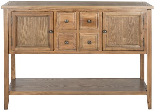 Safavieh Charlotte Sideboard Storage Oak Wood NC Coating Elm Pine ZiNC Alloy AMH6517A 683726743859