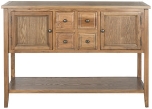 Safavieh Charlotte Sideboard Storage Oak Wood NC Coating Elm Pine ZiNC Alloy AMH6517A 683726743859