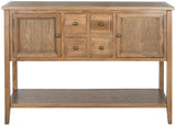 Safavieh Charlotte Sideboard Storage Oak Wood NC Coating Elm Pine ZiNC Alloy AMH6517A 683726743859