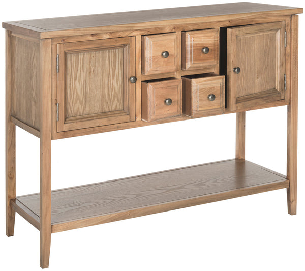 Safavieh Charlotte Sideboard Storage Oak Wood NC Coating Elm Pine ZiNC Alloy AMH6517A 683726743859