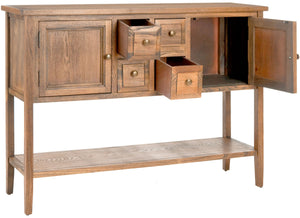 Safavieh Charlotte Sideboard Storage Oak Wood NC Coating Elm Pine ZiNC Alloy AMH6517A 683726743859