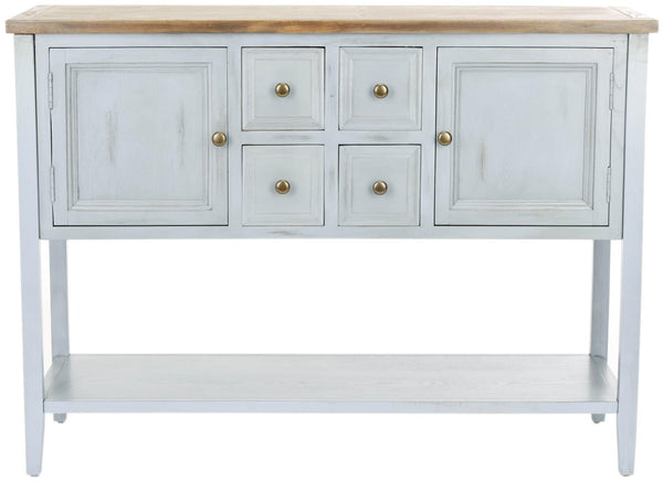 Safavieh Charlotte Sideboard Storage Barn Blue Oak Wood NC Coating Elm Pine ZiNC Alloy AMH6517B 683726971245