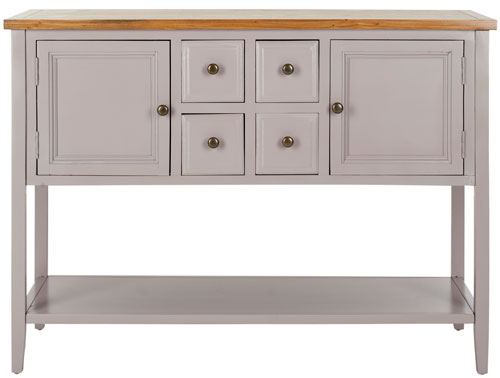 Safavieh Charlotte Sideboard Storage Quartz Grey Oak Wood NC Coating Elm Pine ZiNC Alloy AMH6517C 683726529927