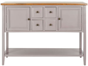 Safavieh Charlotte Sideboard Storage Quartz Grey Oak Wood NC Coating Elm Pine ZiNC Alloy AMH6517C 683726529927
