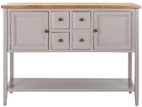 Safavieh Charlotte Sideboard Storage Quartz Grey Oak Wood NC Coating Elm Pine ZiNC Alloy AMH6517C 683726529927