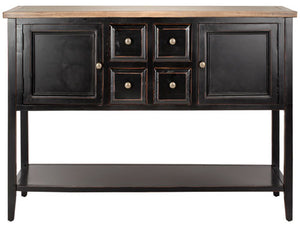Safavieh Charlotte Sideboard Storage Black Oak Wood NC Coating Elm Pine ZiNC Alloy AMH6517D 683726529934