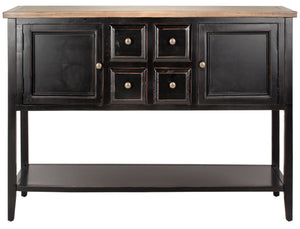 Safavieh Charlotte Sideboard Storage Black Oak Wood NC Coating Elm Pine ZiNC Alloy AMH6517D 683726529934