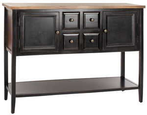 Safavieh Charlotte Sideboard Storage Black Oak Wood NC Coating Elm Pine ZiNC Alloy AMH6517D 683726529934