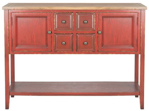 Safavieh Charlotte Sideboard Storage Egyptian Red Oak Wood NC Coating Elm Pine ZiNC Alloy AMH6517F 683726662754