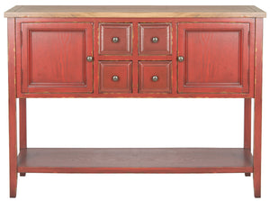 Safavieh Charlotte Sideboard Storage Egyptian Red Oak Wood NC Coating Elm Pine ZiNC Alloy AMH6517F 683726662754